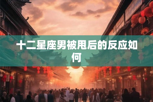 十二星座男被甩后的反应如何