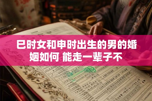 巳时女和申时出生的男的婚姻如何 能走一辈子不