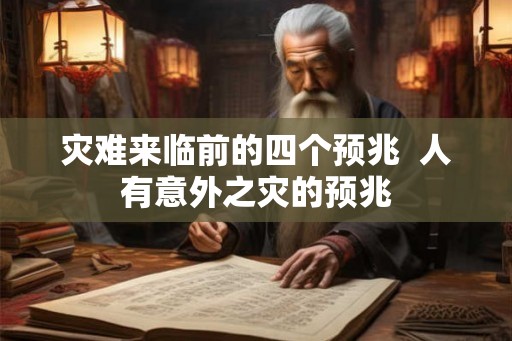 灾难来临前的四个预兆  人有意外之灾的预兆