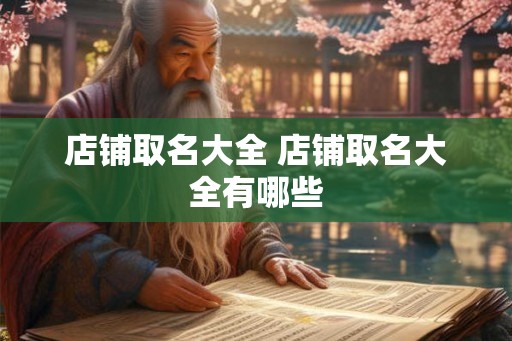 店铺取名大全 店铺取名大全有哪些 店铺取名大全 店铺取名大全有哪些