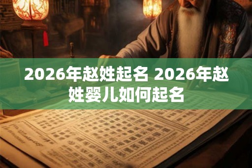 2026年赵姓起名 2026年赵姓婴儿如何起名
