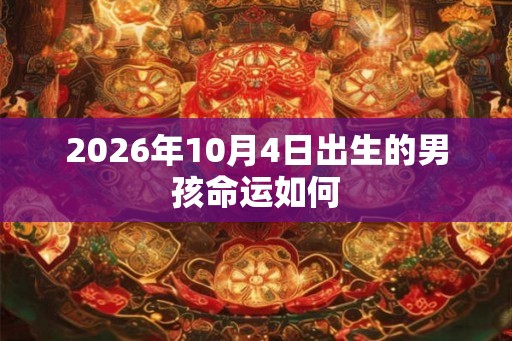 2026年10月4日出生的男孩命运如何