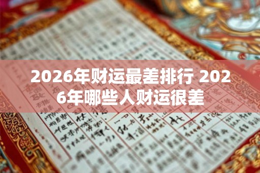 2026年财运最差排行 2026年哪些人财运很差