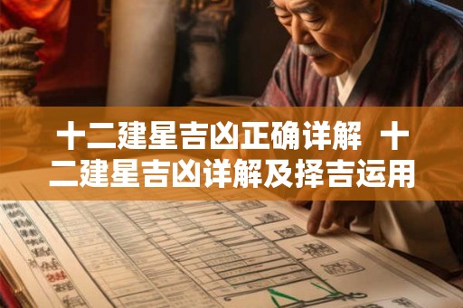 十二建星吉凶正确详解  十二建星吉凶详解及择吉运用