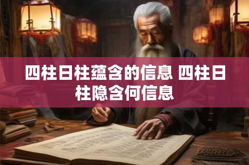 四柱日柱蕴含的信息 四柱日柱隐含何信息 四柱日柱蕴含的信息 四柱日柱隐含何信息