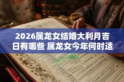 2026属龙女结婚大利月吉日有哪些 属龙女今年何时适合结婚