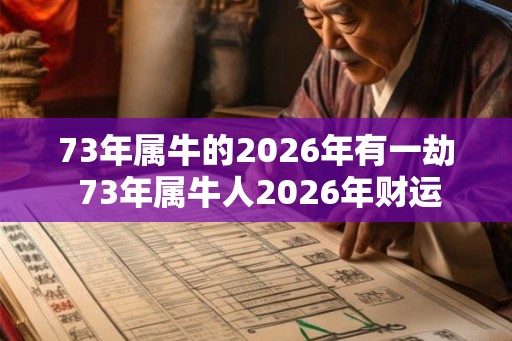 73年属牛的2026年有一劫 73年属牛人2026年财运