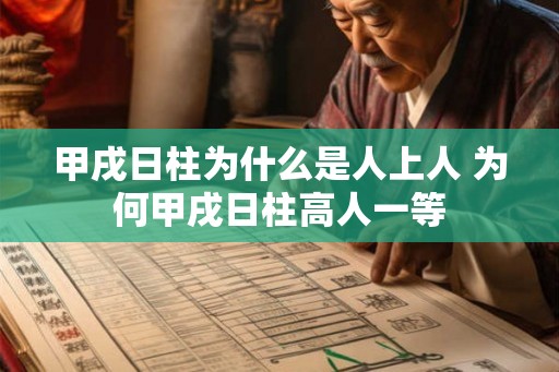 甲戌日柱为什么是人上人 为何甲戌日柱高人一等