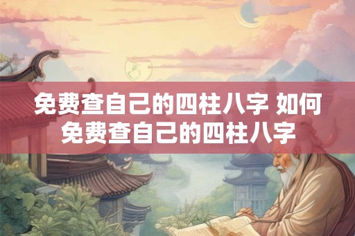 免费查自己的四柱八字 如何免费查自己的四柱八字