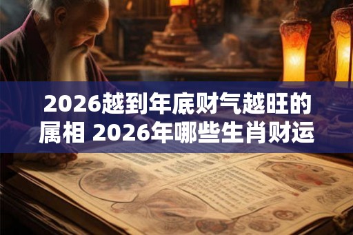 2026越到年底财气越旺的属相 2026年哪些生肖财运旺盛