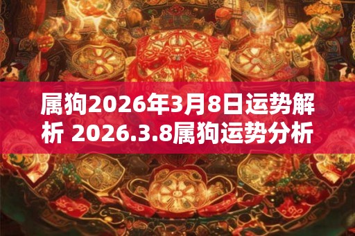 属狗2026年3月8日运势解析 2026.3.8属狗运势分析