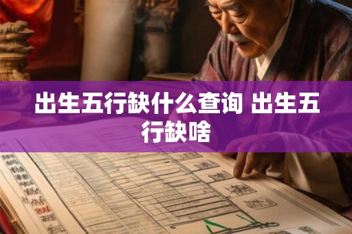 出生五行缺什么查询 出生五行缺啥