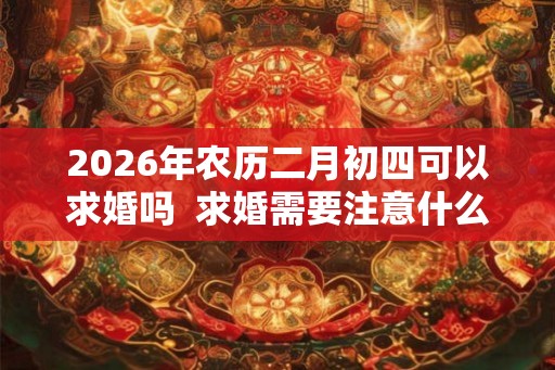 2026年农历二月初四可以求婚吗  求婚需要注意什么