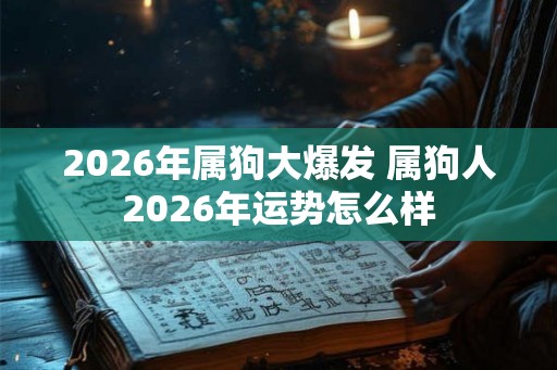 2026年属狗大爆发 属狗人2026年运势怎么样