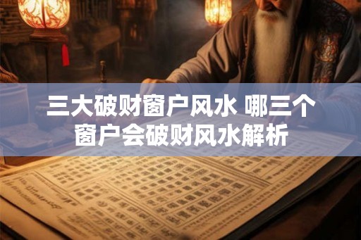 三大破财窗户风水 哪三个窗户会破财风水解析