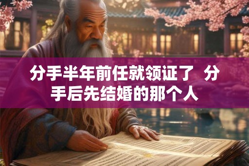 分手半年前任就领证了  分手后先结婚的那个人