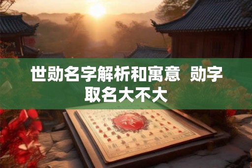 世勋名字解析和寓意  勋字取名大不大