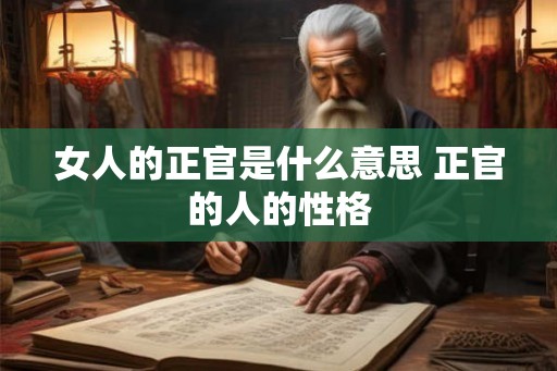 女人的正官是什么意思 正官的人的性格