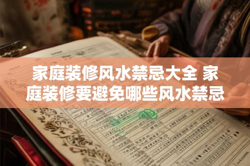 家庭装修风水禁忌大全 家庭装修要避免哪些风水禁忌