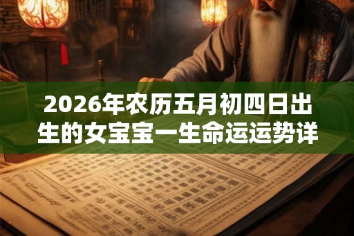 2026年农历五月初四日出生的女宝宝一生命运运势详解