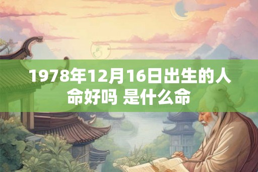1978年12月16日出生的人命好吗 是什么命