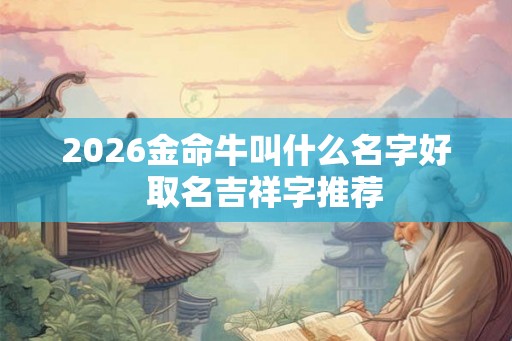 2026金命牛叫什么名字好  取名吉祥字推荐