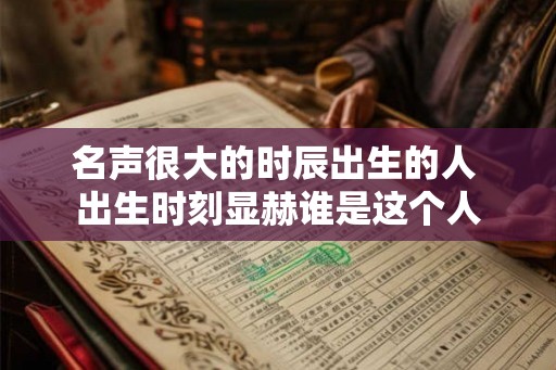 名声很大的时辰出生的人 出生时刻显赫谁是这个人
