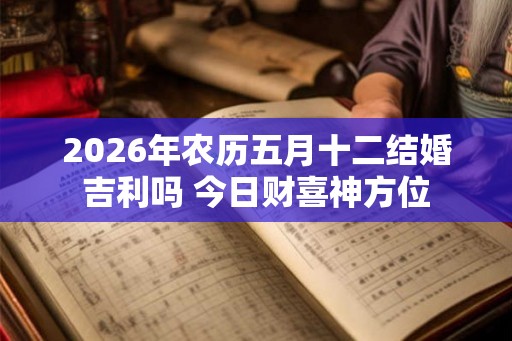 2026年农历五月十二结婚吉利吗 今日财喜神方位
