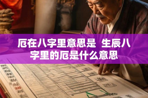 厄在八字里意思是  生辰八字里的厄是什么意思