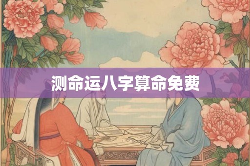 测命运八字算命免费