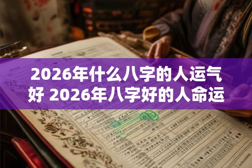 2026年什么八字的人运气好 2026年八字好的人命运亨通