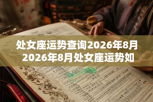 处女座运势查询2026年8月 2026年8月处女座运势如何