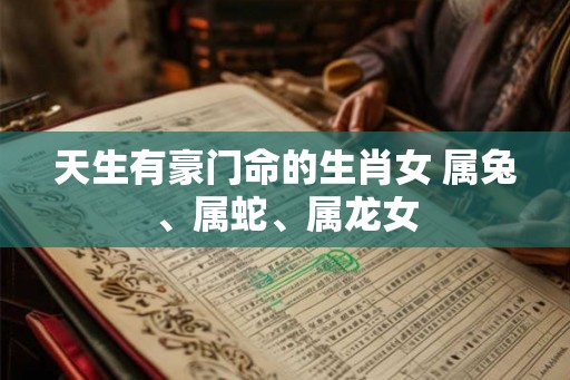 天生有豪门命的生肖女 属兔、属蛇、属龙女