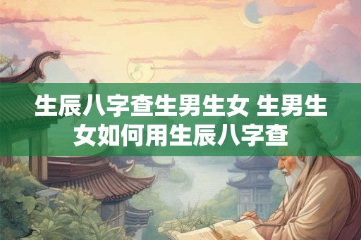 生辰八字查生男生女 生男生女如何用生辰八字查