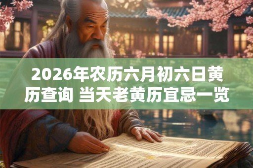 2026年农历六月初六日黄历查询 当天老黄历宜忌一览表 2026年农历六月初六日黄历查询 当天老黄历宜忌一览表