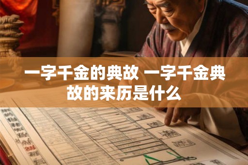 一字千金的典故 一字千金典故的来历是什么