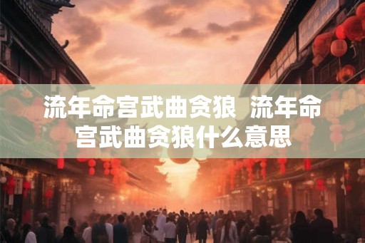 流年命宫武曲贪狼  流年命宫武曲贪狼什么意思