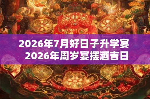 2026年7月好日子升学宴  2026年周岁宴摆酒吉日
