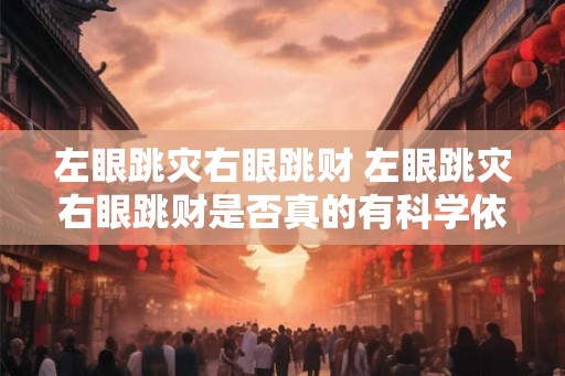 左眼跳灾右眼跳财 左眼跳灾右眼跳财是否真的有科学依据 左眼跳灾右眼跳财 左眼跳灾右眼跳财是否真的有科学依据