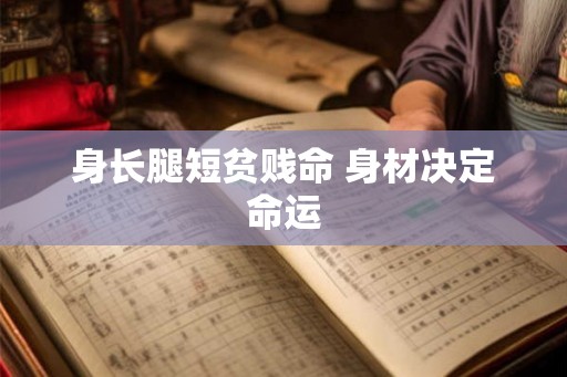 身长腿短贫贱命 身材决定命运