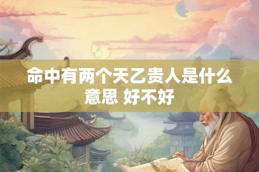 命中有两个天乙贵人是什么意思 好不好 命中有两个天乙贵人是什么意思 好不好