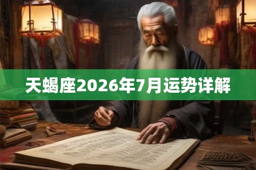 天蝎座2026年7月运势详解