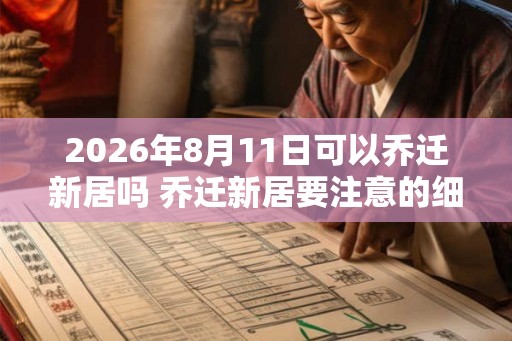 2026年8月11日可以乔迁新居吗 乔迁新居要注意的细节