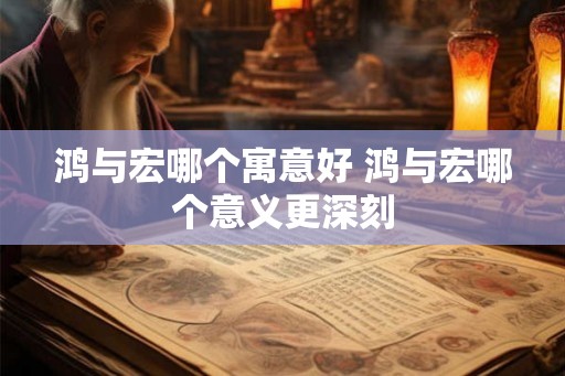 鸿与宏哪个寓意好 鸿与宏哪个意义更深刻