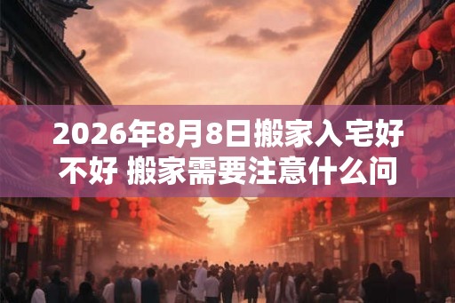 2026年8月8日搬家入宅好不好 搬家需要注意什么问题