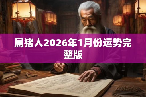 属猪人2026年1月份运势完整版 属猪人2026年1月份运势完整版