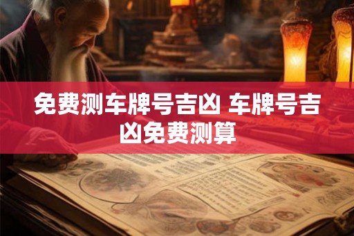 免费测车牌号吉凶 车牌号吉凶免费测算
