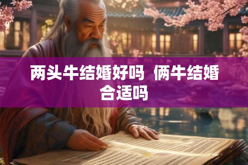 两头牛结婚好吗  俩牛结婚合适吗
