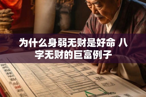 为什么身弱无财是好命 八字无财的巨富例子 为什么身弱无财是好命 八字无财的巨富例子
