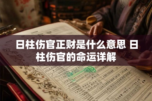 日柱伤官正财是什么意思 日柱伤官的命运详解
